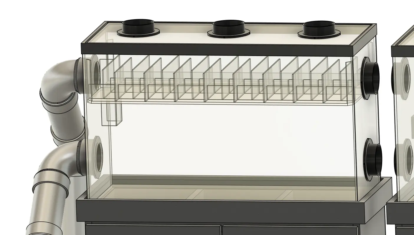 Estuary module design with baffled gradient chamber for freshwater to saltwater connection